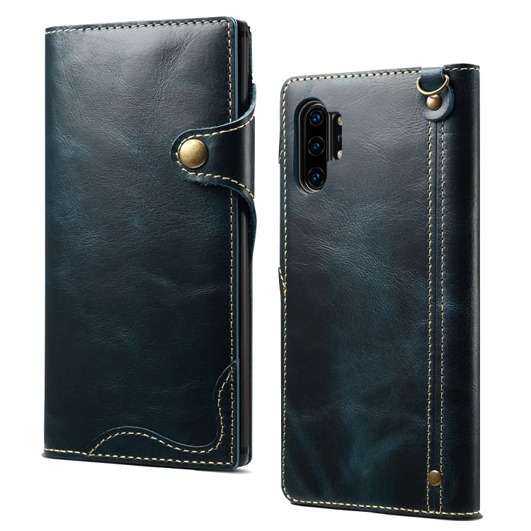 Denior Oil Wax Cowhide Magnetic Button Horizontal Flip Leather Case with Card Slots & Wallet, Series 2