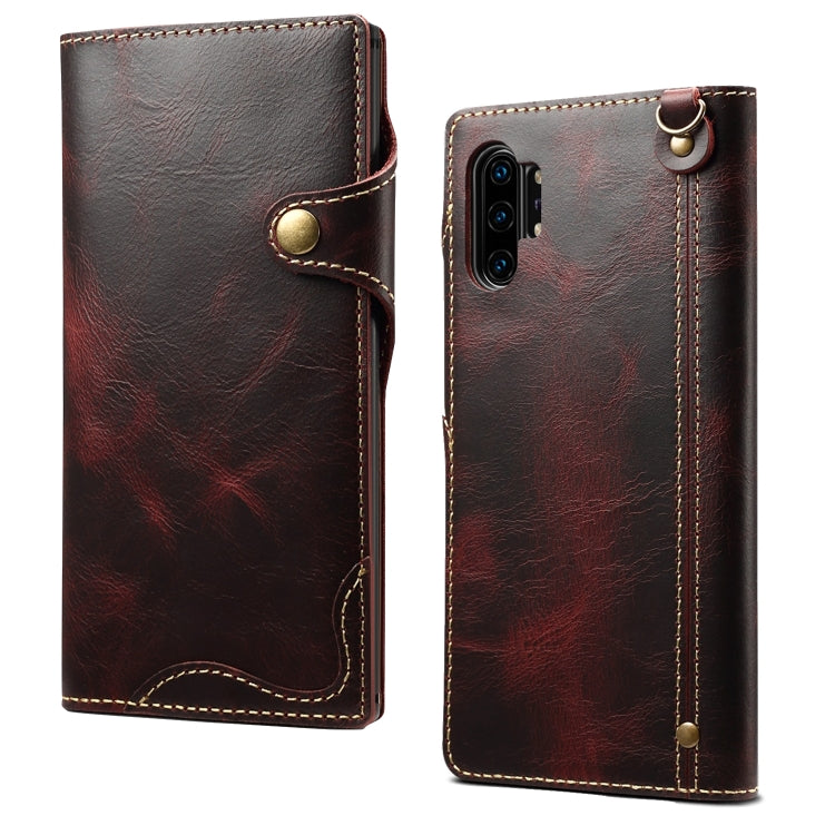 Denior Oil Wax Cowhide Magnetic Button Horizontal Flip Leather Case with Card Slots & Wallet, Series 2