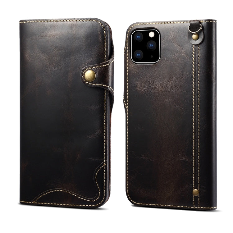 Denior Oil Wax Cowhide Magnetic Button Horizontal Flip Leather Case with Card Slots & Wallet, Series 1