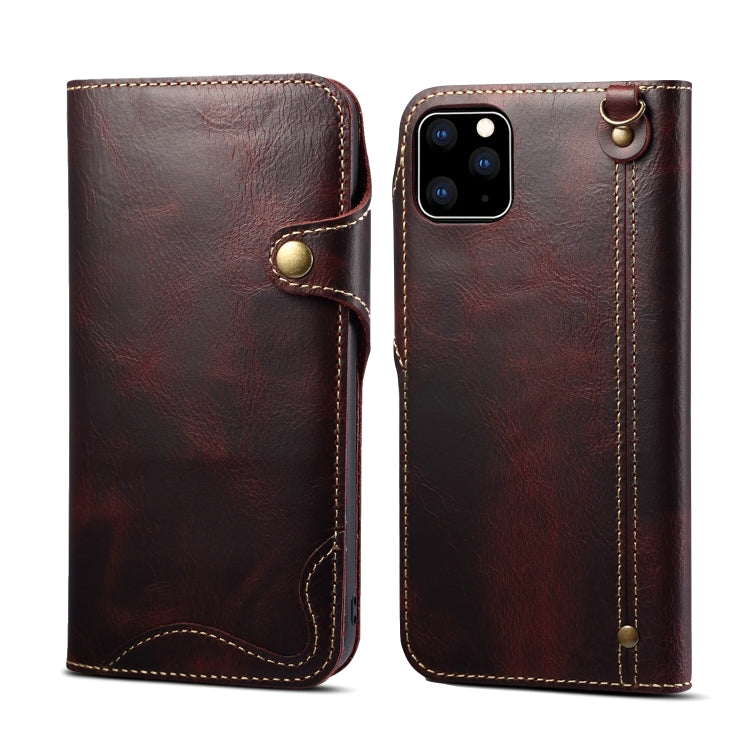 Denior Oil Wax Cowhide Magnetic Button Horizontal Flip Leather Case with Card Slots & Wallet, Series 1