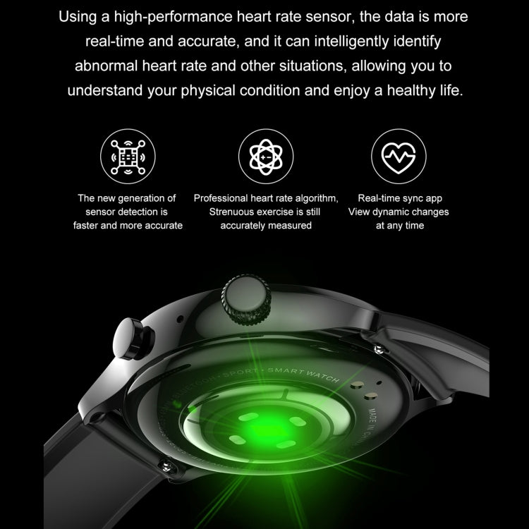 HK8Pro 1.36 inch AMOLED Screen Leather Strap Smart Watch, Support NFC Function / Blood Oxygen Monitoring