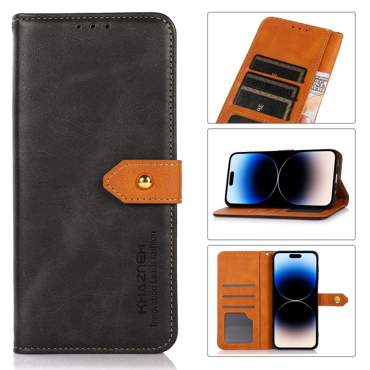 KHAZNEH Dual-color Cowhide Texture Flip Leather Phone Case, Series 2