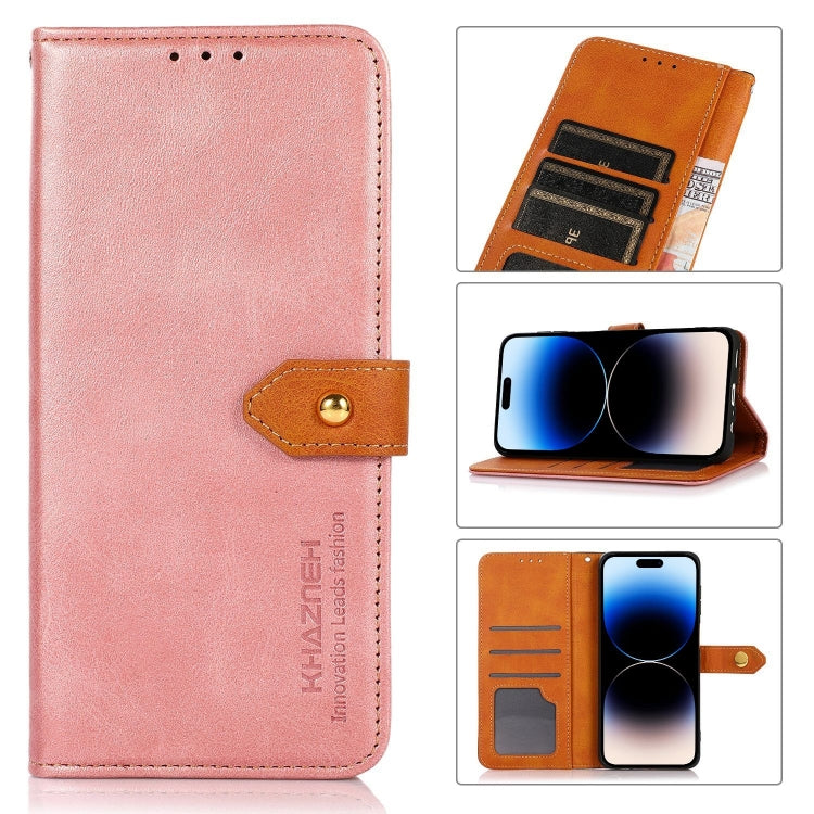 KHAZNEH Dual-color Cowhide Texture Flip Leather Phone Case, Series 2