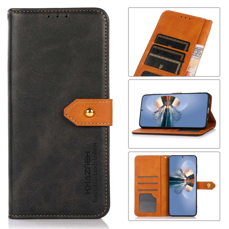 KHAZNEH Dual-color Cowhide Texture Flip Leather Phone Case, Series 2