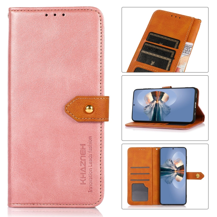 KHAZNEH Dual-color Cowhide Texture Flip Leather Phone Case, Series 2