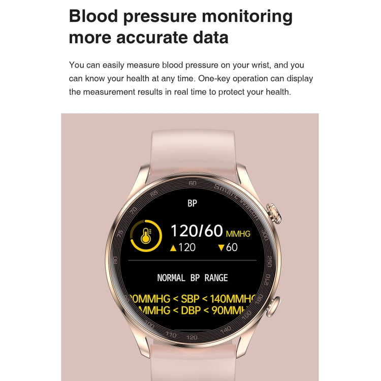 AK32 1.36 inch IPS Touch Screen Smart Watch, Support Bluetooth Calling/Blood Oxygen Monitoring,Style: Steel Watch Band