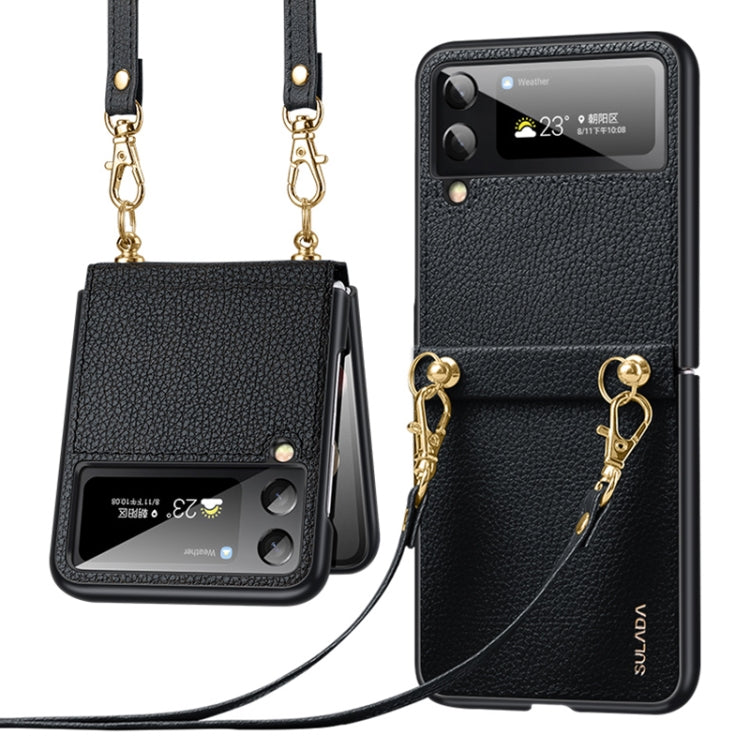 SULADA Litchi Texture Leather + TPU Phone Case with Strap