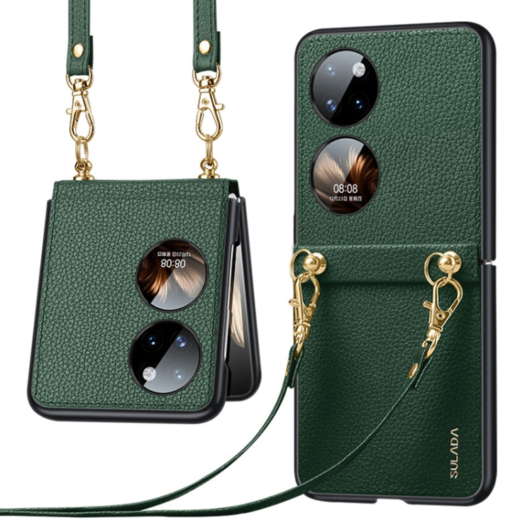 SULADA Litchi Texture Leather + TPU Phone Case with Strap