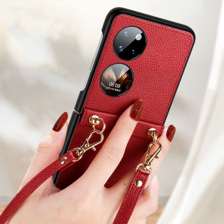 SULADA Litchi Texture Leather + TPU Phone Case with Strap