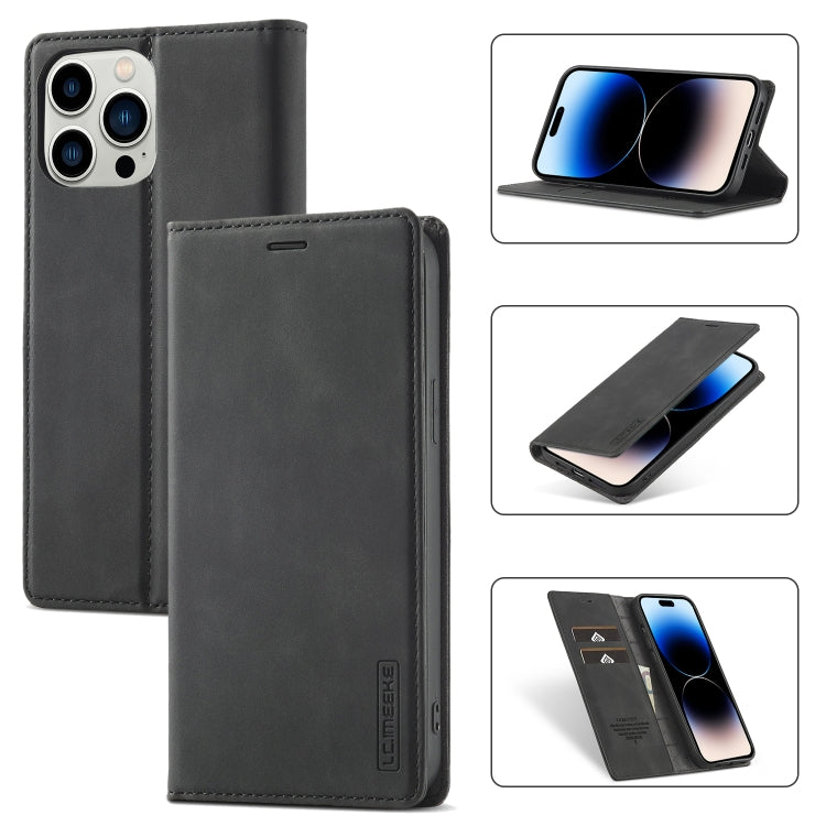 LC.IMEEKE Strong Magnetic Leather Phone Case with Holder & Card Slots & Wallet