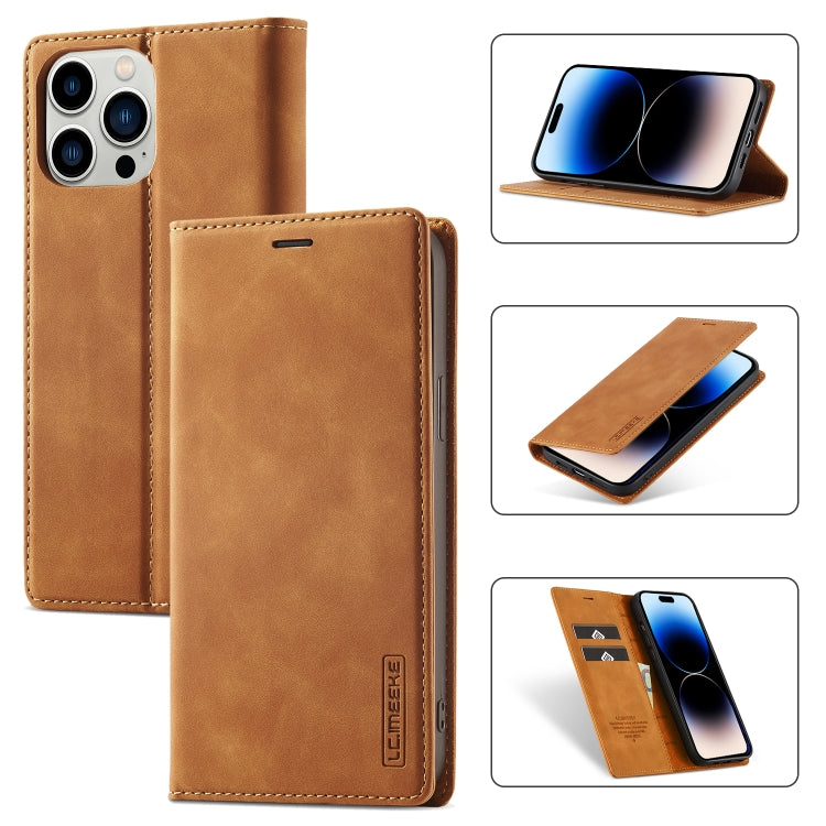 LC.IMEEKE Strong Magnetic Leather Phone Case with Holder & Card Slots & Wallet