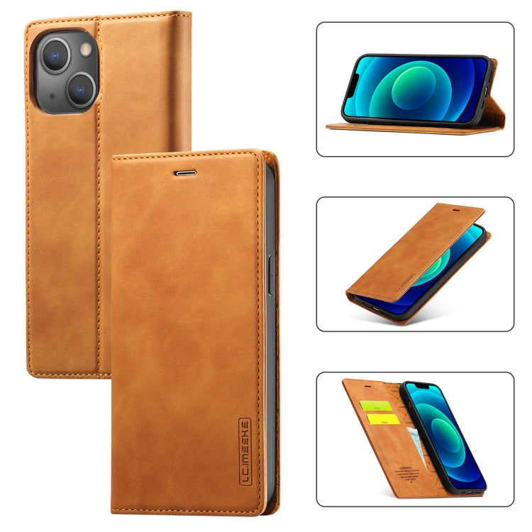 LC.IMEEKE Strong Magnetic Leather Phone Case with Holder & Card Slots & Wallet