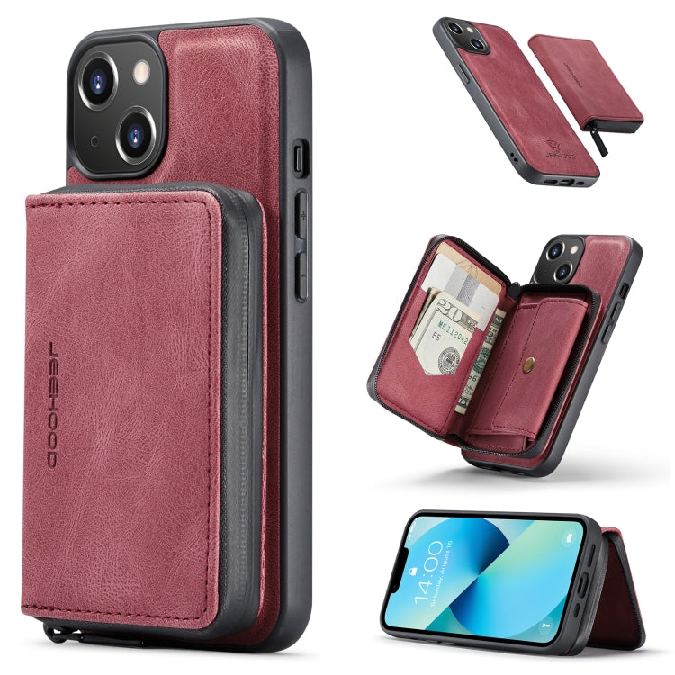 JEEHOOD Magnetic Zipper Wallet Leather Phone Case