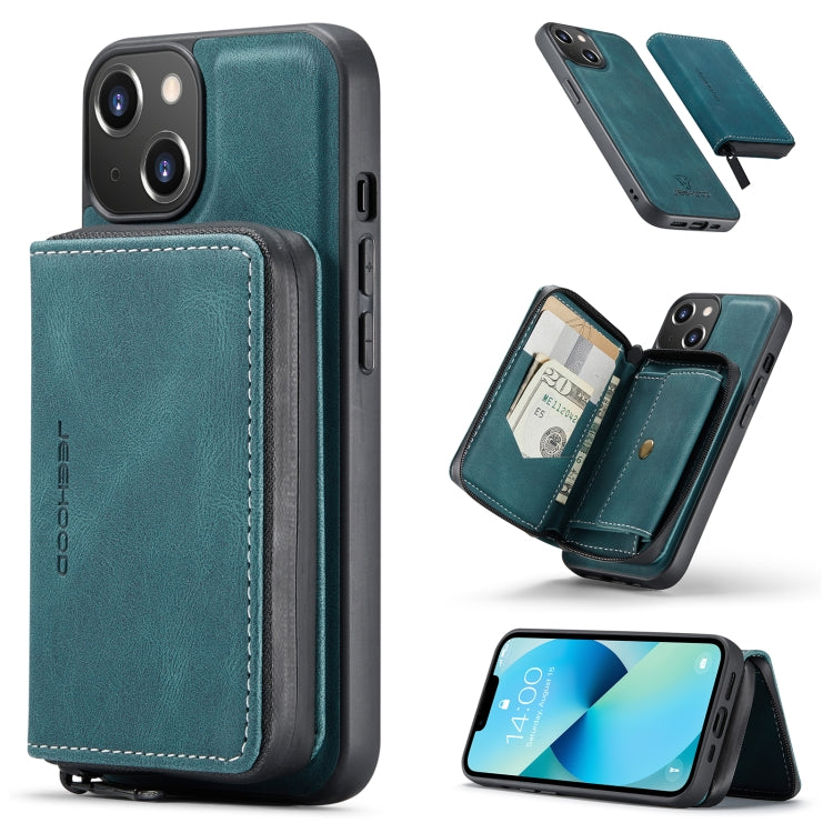 JEEHOOD Magnetic Zipper Wallet Leather Phone Case