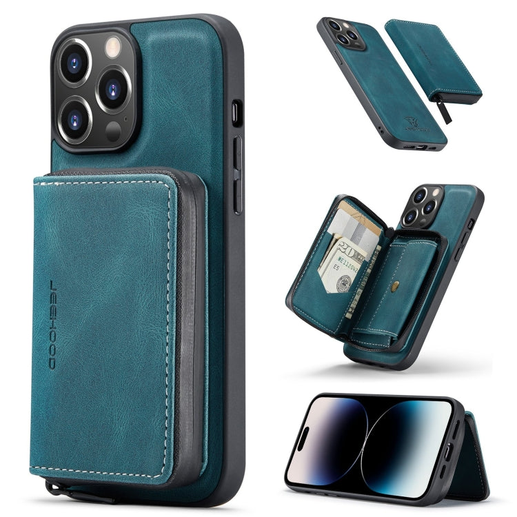 JEEHOOD Magnetic Zipper Wallet Leather Phone Case