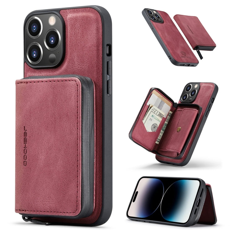 JEEHOOD Magnetic Zipper Wallet Leather Phone Case