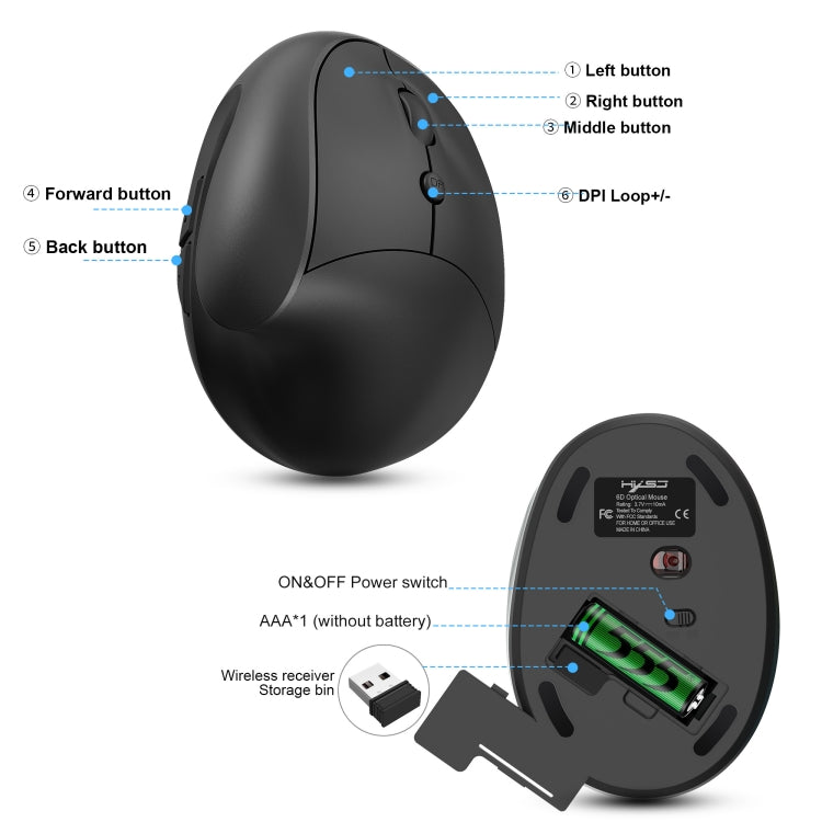 X10 2.4G Wireless Vertical Ergonomic Gaming Mouse