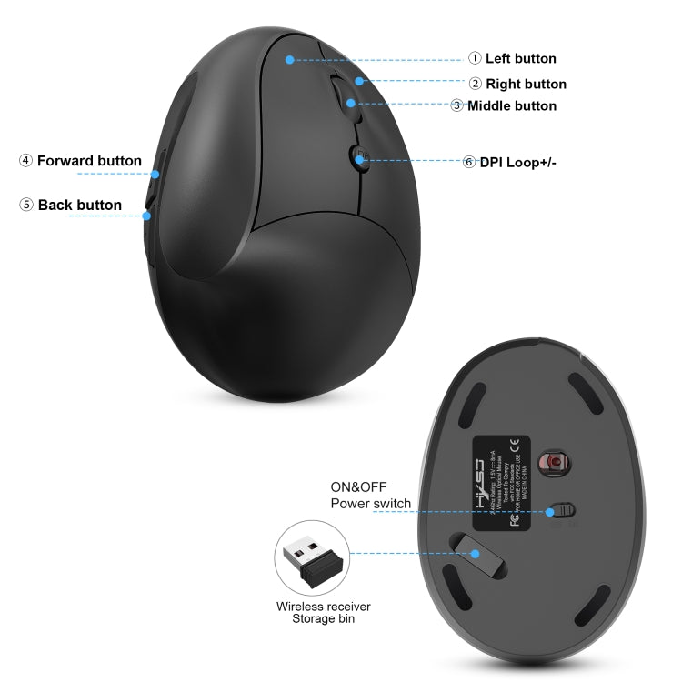 X10 2.4G Wireless Rechargeable Vertical Ergonomic Gaming Mouse