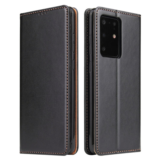 Fierre Shann PU Genuine Leather Texture Horizontal Flip Leather Case with Holder & Card Slots & Wallet, For Samsung Galaxy S20 Ultra