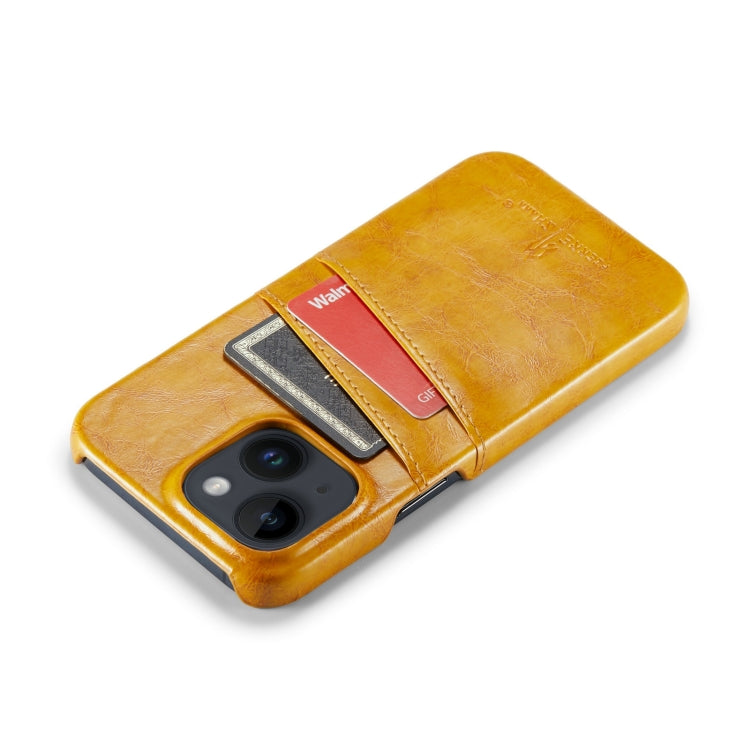 Fierre Shann Retro Oil Wax Texture PU Leather Case with Card Slots