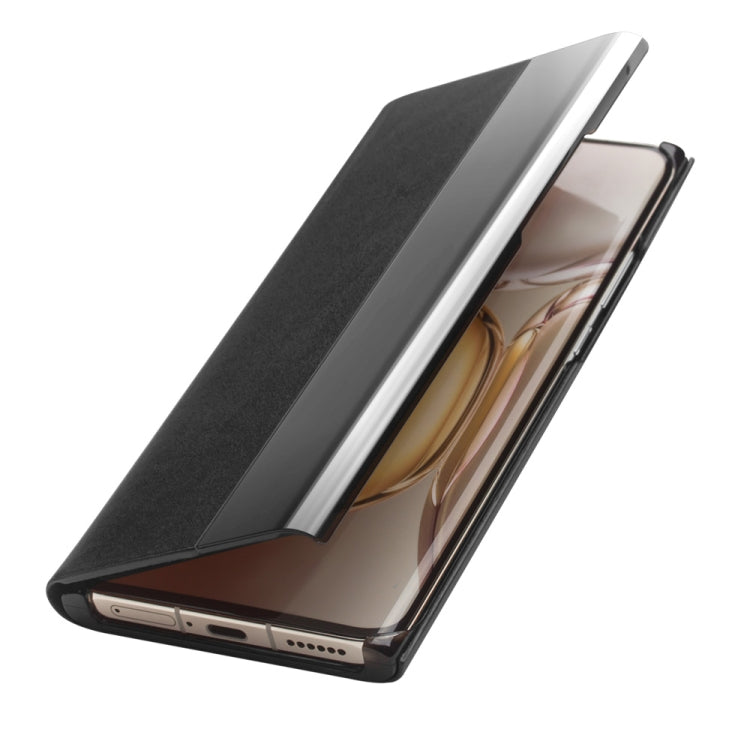 QIALINO Magnetic Side Window View Genuine Leather Smart Phone Case