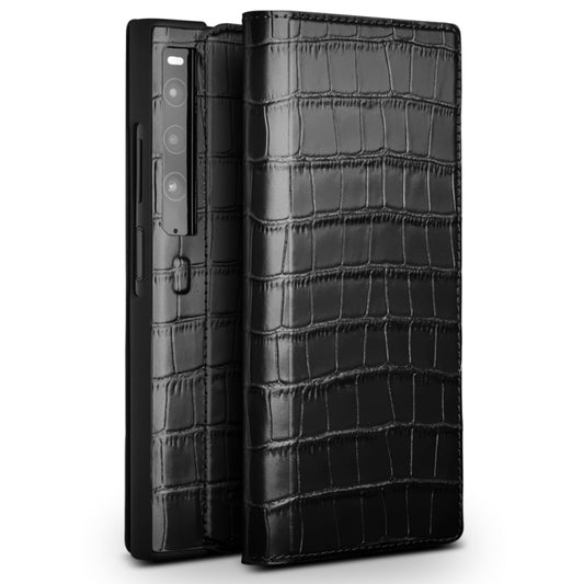 QIALINO Crocodile Pattern Genuine Leather Phone Case