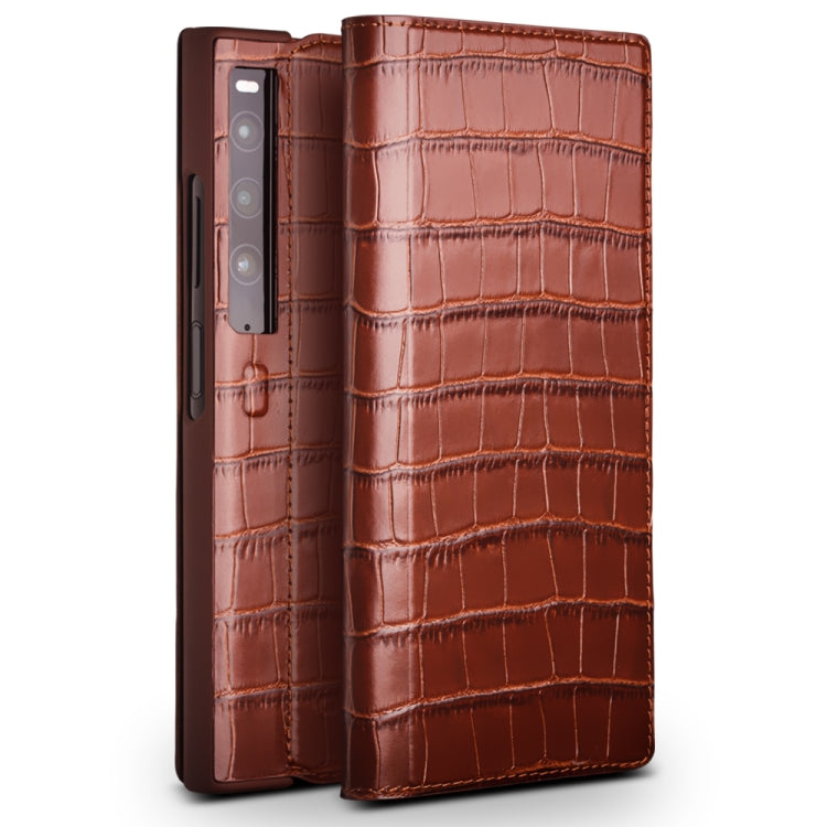 QIALINO Crocodile Pattern Genuine Leather Phone Case