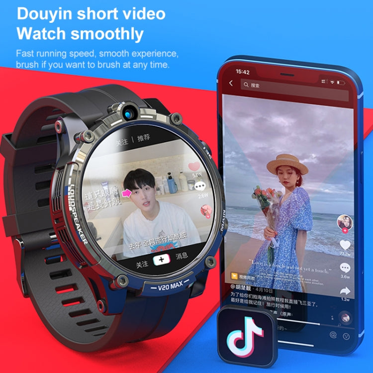 V20 Max 1.6 inch WiFi 4G SIM Card Dual Camera Smart Watch