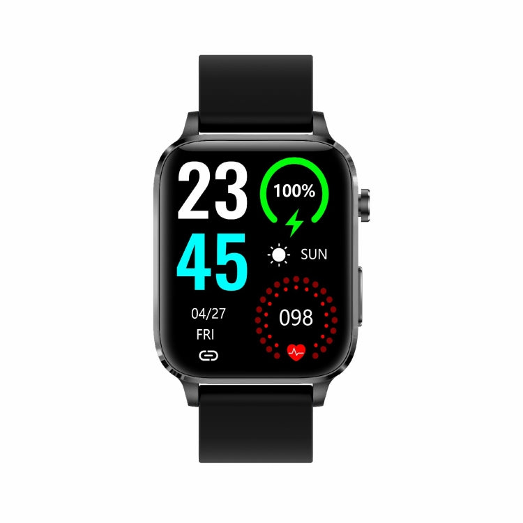 F100 1.7 inch HD Square Screen TPU Strap Smart Watch Supports Body Temperature Monitoring/Blood Oxygen Monitoring