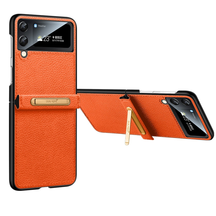 SULADA Invisible Bracket Leather Back Cover Phone Case