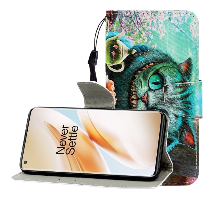 Colored Drawing Horizontal Flip Leather Case with Holder & Card Slot & Wallet, For One Plus 8 Pro