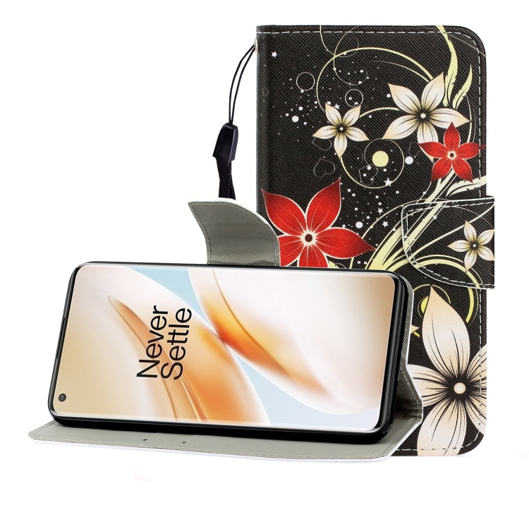 Colored Drawing Horizontal Flip Leather Case with Holder & Card Slot & Wallet, For One Plus 8 Pro