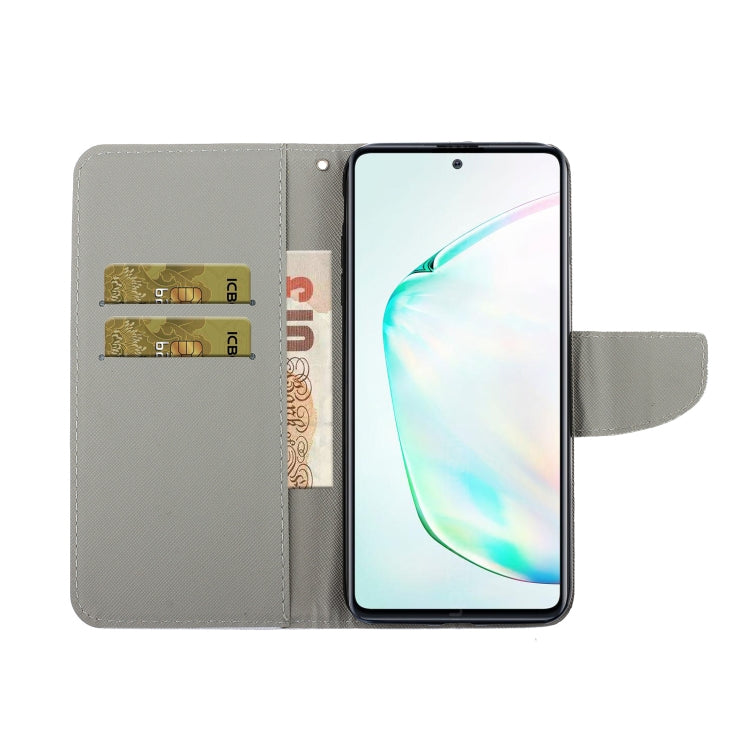 Colored Drawing Horizontal Flip Leather Case with Holder & Card Slot & Wallet, For Galaxy A81