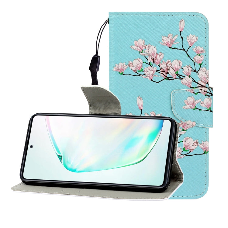 Colored Drawing Horizontal Flip Leather Case with Holder & Card Slot & Wallet, For Galaxy A81