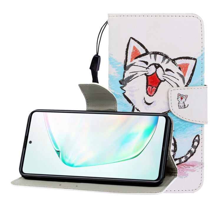 Colored Drawing Horizontal Flip Leather Case with Holder & Card Slot & Wallet, For Galaxy A91