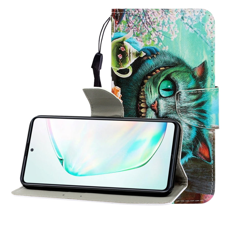 Colored Drawing Horizontal Flip Leather Case with Holder & Card Slot & Wallet, For Galaxy A91