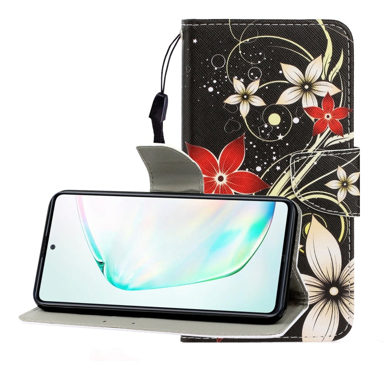 Colored Drawing Horizontal Flip Leather Case with Holder & Card Slot & Wallet, For Galaxy A91