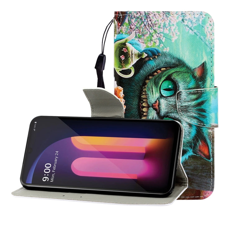 Colored Drawing Horizontal Flip Leather Case with Holder & Card Slot & Wallet, For LG V60