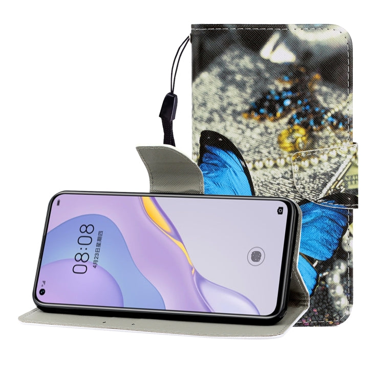 Colored Drawing Horizontal Flip Leather Case with Holder & Card Slot & Wallet, For Huawei Nova 7 Pro