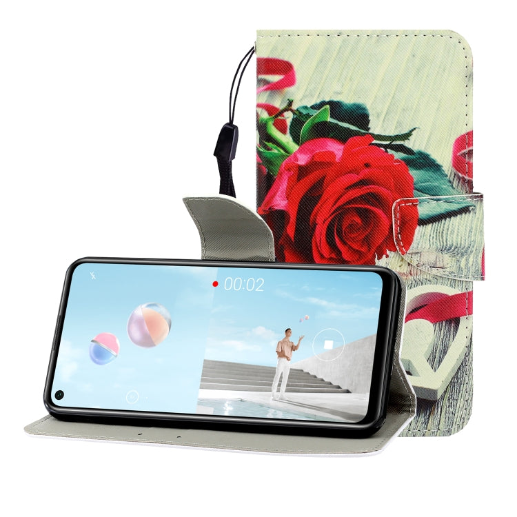 Colored Drawing Horizontal Flip Leather Case with Holder & Card Slot & Wallet, For Huawei Nova 7 SE