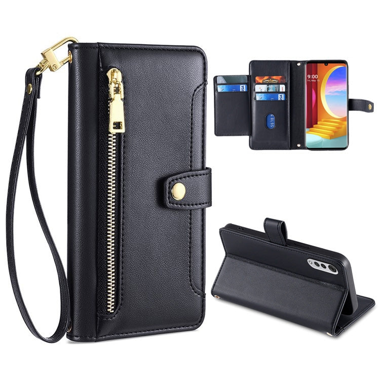 Sheep Texture Cross-body Zipper Wallet Leather Phone Case, Series 7