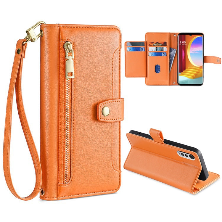 Sheep Texture Cross-body Zipper Wallet Leather Phone Case, Series 7