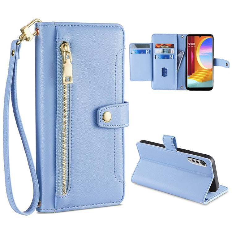 Sheep Texture Cross-body Zipper Wallet Leather Phone Case, Series 7