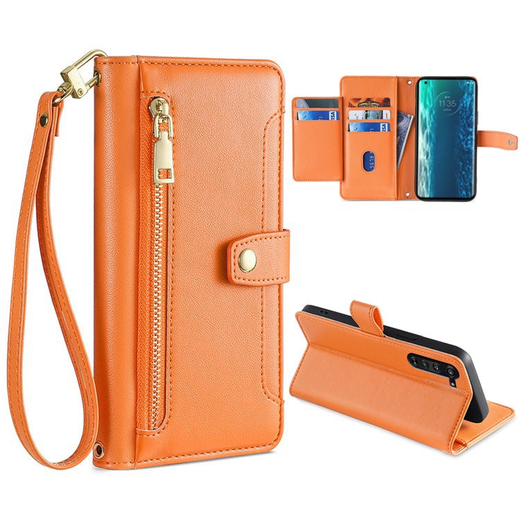 Sheep Texture Cross-body Zipper Wallet Leather Phone Case, Series 6