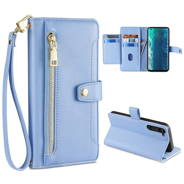 Sheep Texture Cross-body Zipper Wallet Leather Phone Case, Series 6