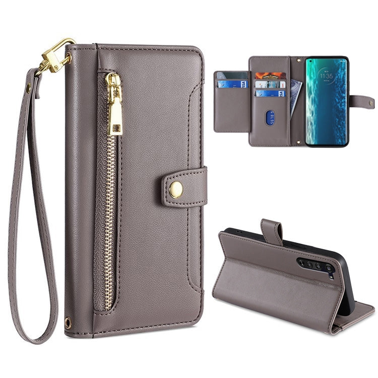 Sheep Texture Cross-body Zipper Wallet Leather Phone Case, Series 6