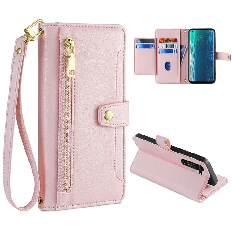 Sheep Texture Cross-body Zipper Wallet Leather Phone Case, Series 6