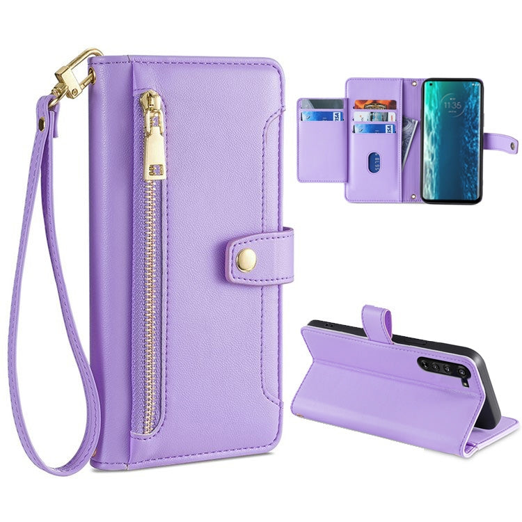 Sheep Texture Cross-body Zipper Wallet Leather Phone Case, Series 6