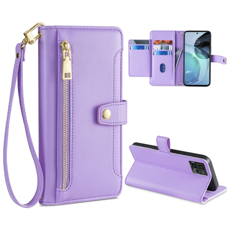 Sheep Texture Cross-body Zipper Wallet Leather Phone Case, Series 1