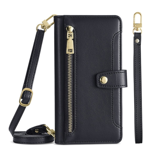 Sheep Texture Cross-body Zipper Wallet Leather Phone Case, Series 9